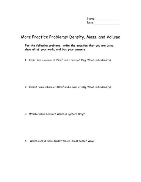 density practice problems|More.